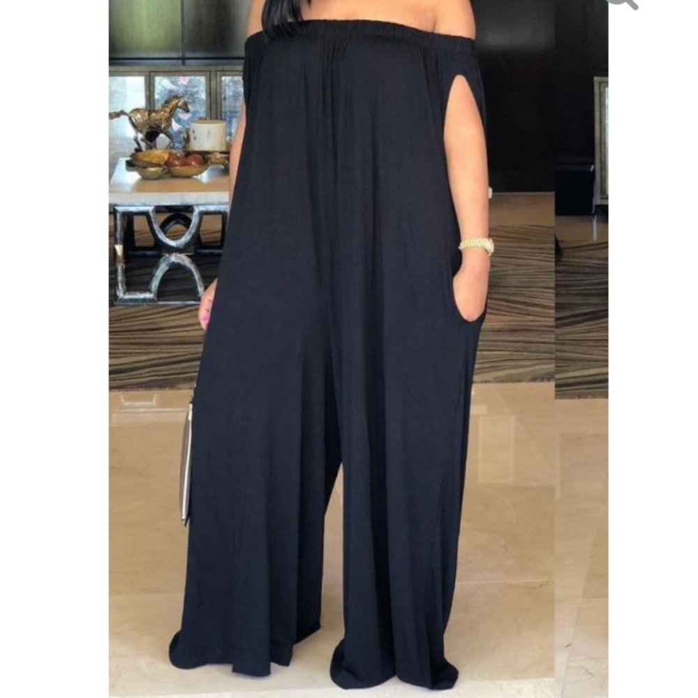 Off the shoulder oversize jumpsuit